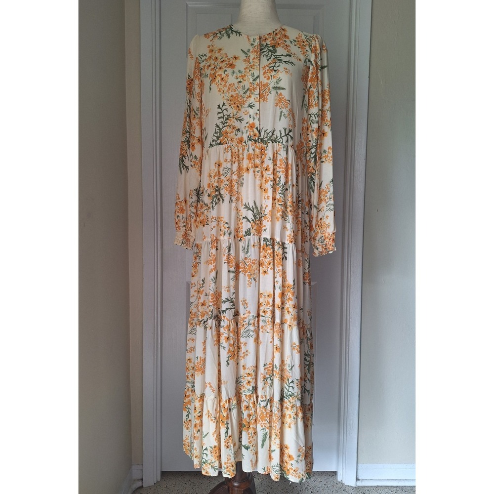 Zara Angel Dress Flowy Tiered Floral Maxi Dress - Picture 4 of 11